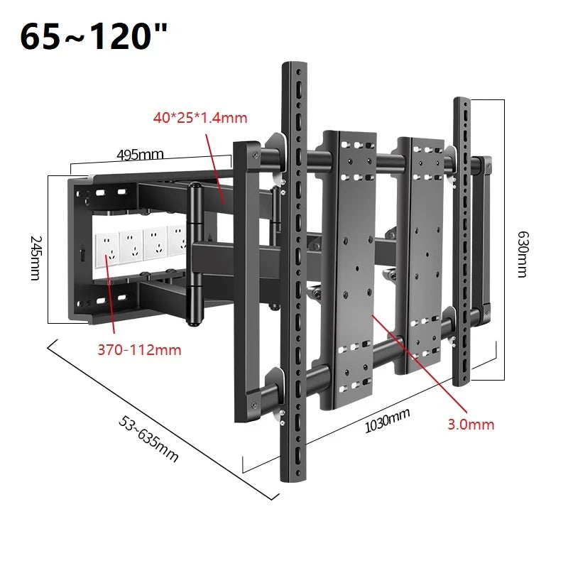 85-120'' TV Wall Mount Bracket Angle Adjustable 6 Arms Stronger Suporte Soporte TV Stand UP TO 130kg Lps VESA 1000*600 DY1000