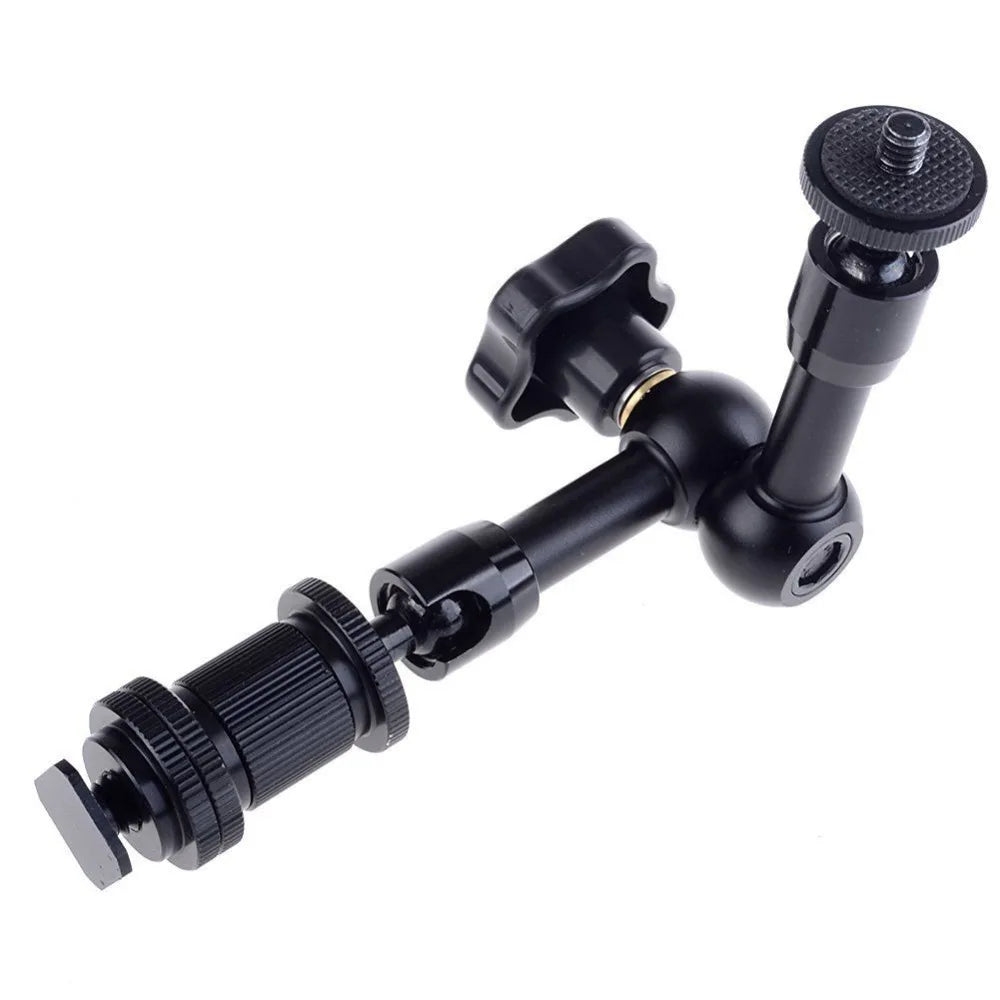 7"/18cm Articulating Magic Arm F Mounting HDMI Monitor LED Lights w/ 15mm clamp， 1/4 hot shoe and 1/4 screw adapter