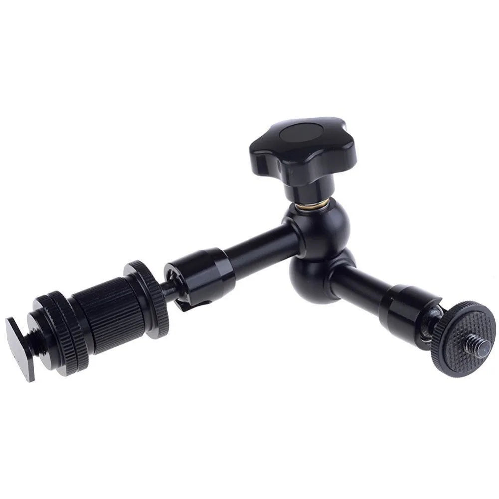 7"/18cm Articulating Magic Arm F Mounting HDMI Monitor LED Lights w/ 15mm clamp， 1/4 hot shoe and 1/4 screw adapter