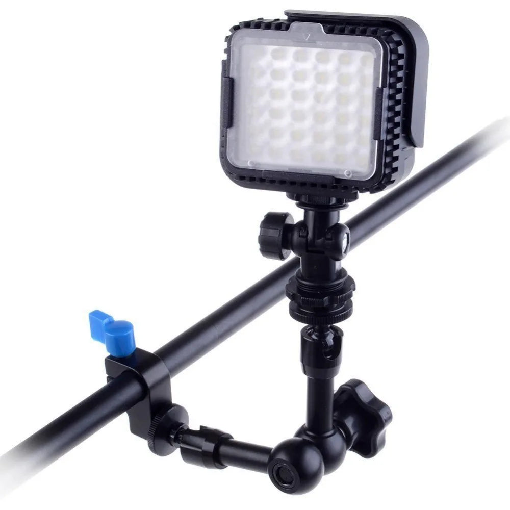 7"/18cm Articulating Magic Arm F Mounting HDMI Monitor LED Lights w/ 15mm clamp， 1/4 hot shoe and 1/4 screw adapter